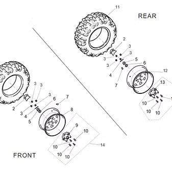 Segway Wheel Hardware - Front Rim Mount - U01F20011001
