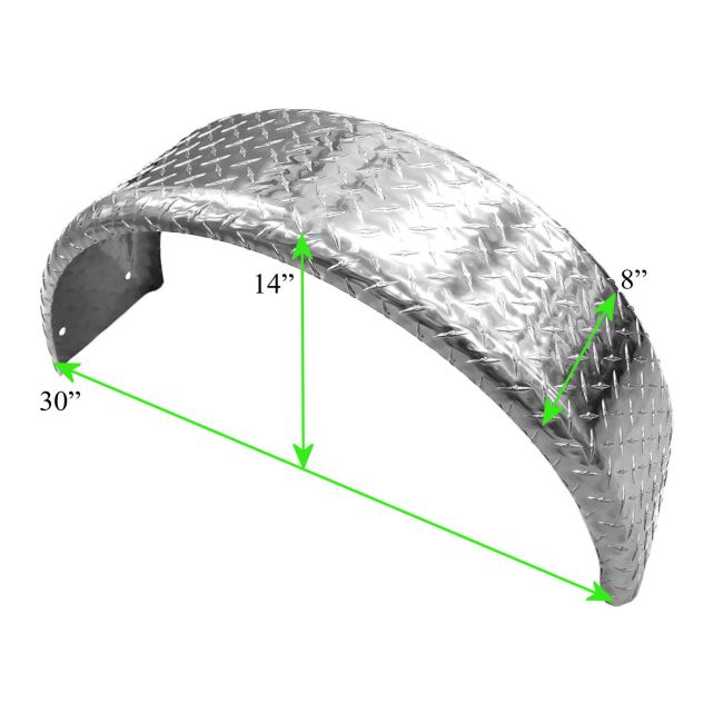 SEA LION Aluminum Diamond Plate Fender, 30" Long - 40219