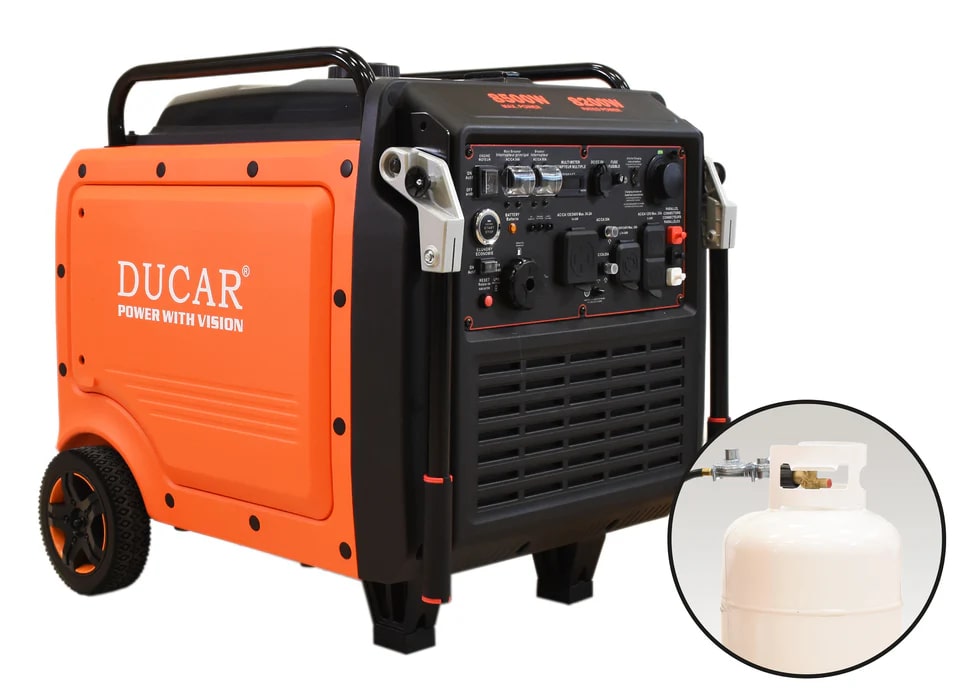 DUCAR 8500W Inverter Generator (DLG8600IR) dual fuel LPG or gasoline