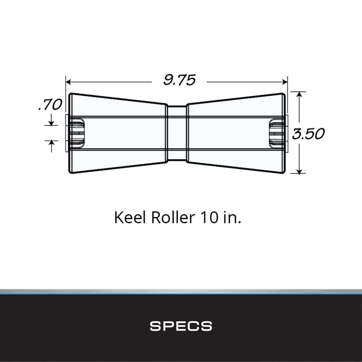 Tie Down 10 in. Amber PVC Keel Roller with 5/8 in. Shaft - 86169