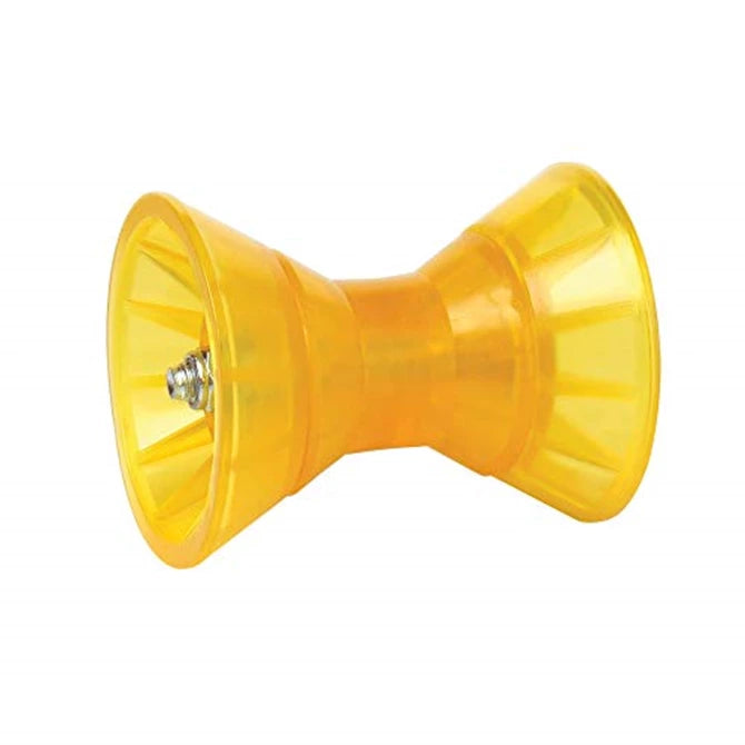 Tie Down PVC Amber 3 in. Bow Roller w/ 1/2 in. Shaft Assembly w/ End Bells - 86143