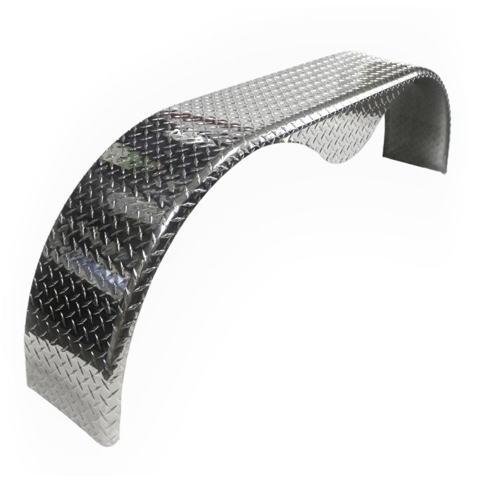 FRAMECO 10 3/4" x 68" 0.090 tandem aluminum fender checkered plate (15" rim) 14523