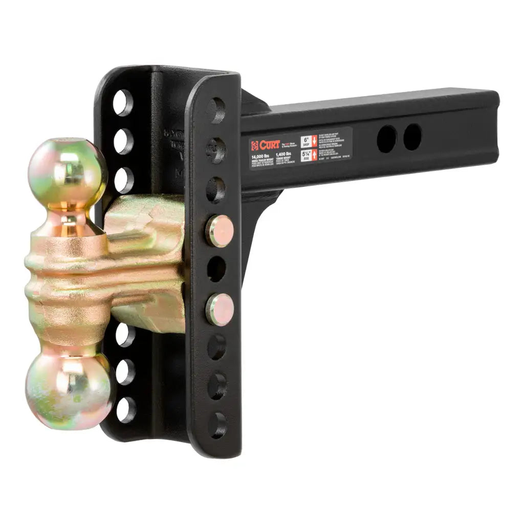 Adjustable Channel Mount with Dual Ball (2" Shank, 14,000 lbs., 6" Drop) 45900
