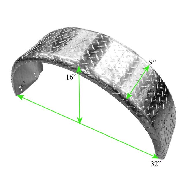 SEA LION Aluminum Diamond Plate Fender, 32" Long - 40206