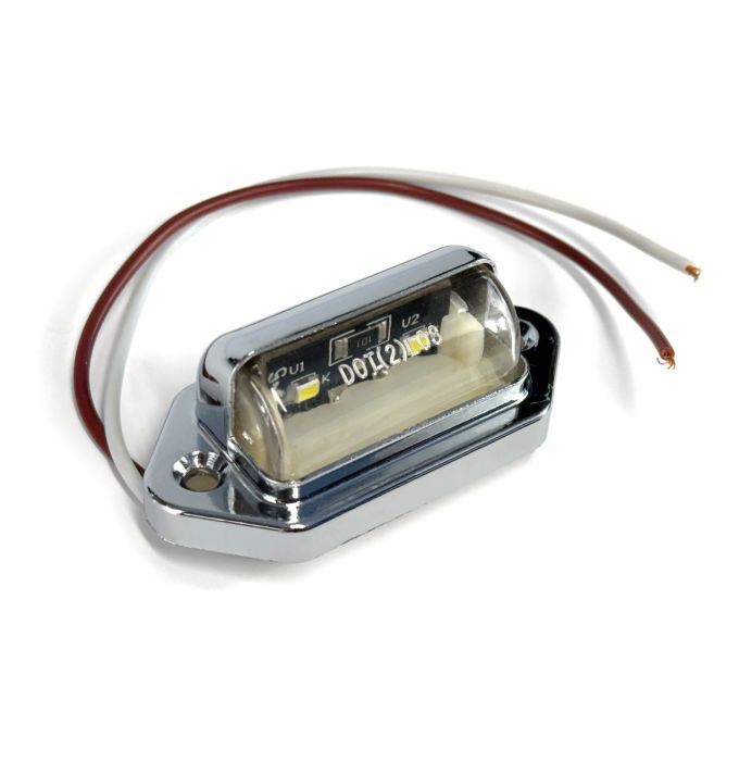 2 diodes 12V chrome plastic LED license light 610485L