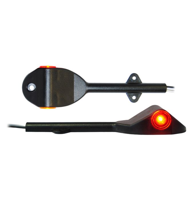 FRAMECO 6 5/8" x 1 3/4" x 1" amber and red LED clearance light with bracket for right fender J52FMR